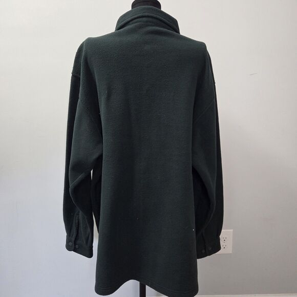 Vintage 90s Cherokee - Oversized Fleece shacket Unisex Green Outdoors Farm - Picture 4 of 9